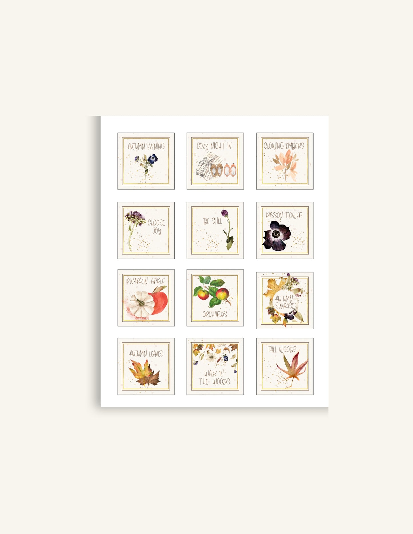 Autumn Rollers & Sprays Labels, Digital Download