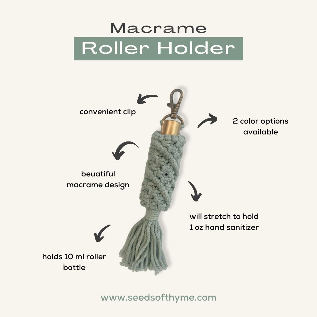 Macrame Roller & Sanitizer Holder