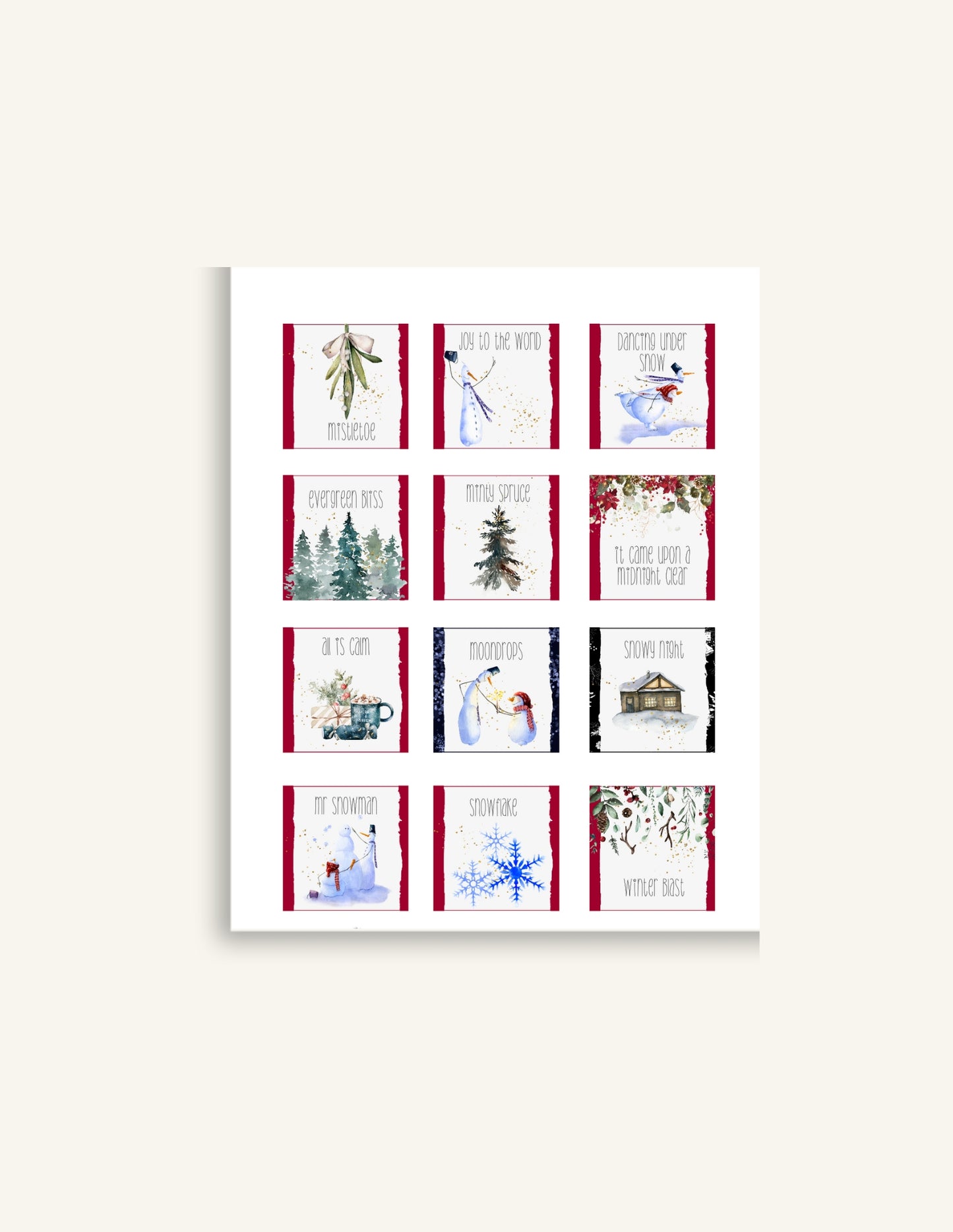 Winter Rollers & Sprays Labels, Digital Download