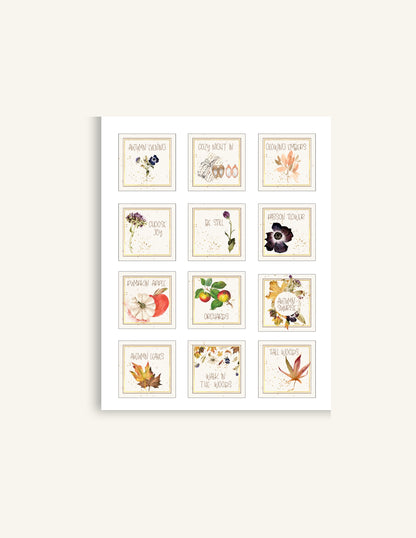 Autumn Rollers & Sprays Labels, Digital Download