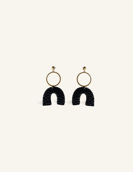 Black Clay Earrings, Artisan Collection