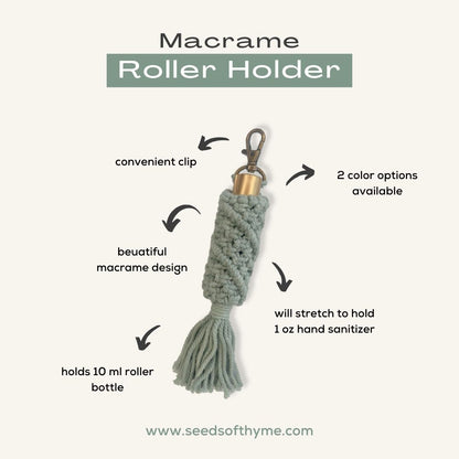 Macrame Roller & Sanitizer Holder
