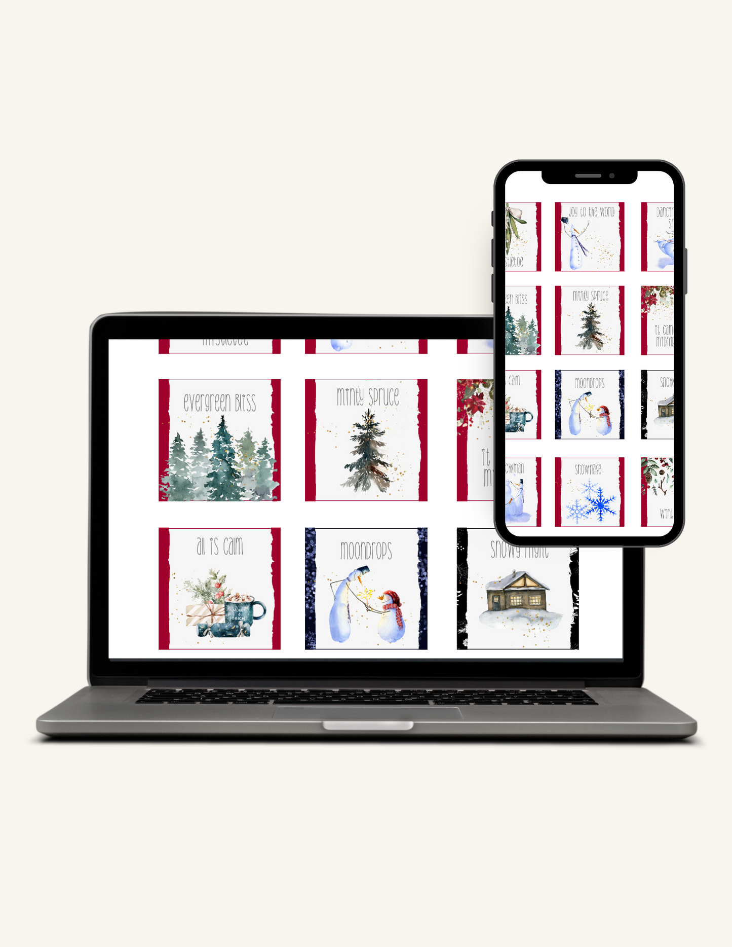 Winter Rollers & Sprays Labels, Digital Download